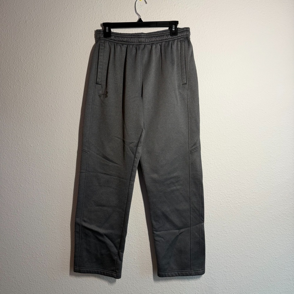 Under Armour Coldgear Sweatpants Mens Medium Gray Loose Fit Fleece Lined Trail